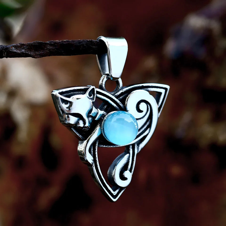 Celtic Knot Moonstone Fox Pendant, Celtic Jewelry, Boho Necklace - The Witchy Gypsy