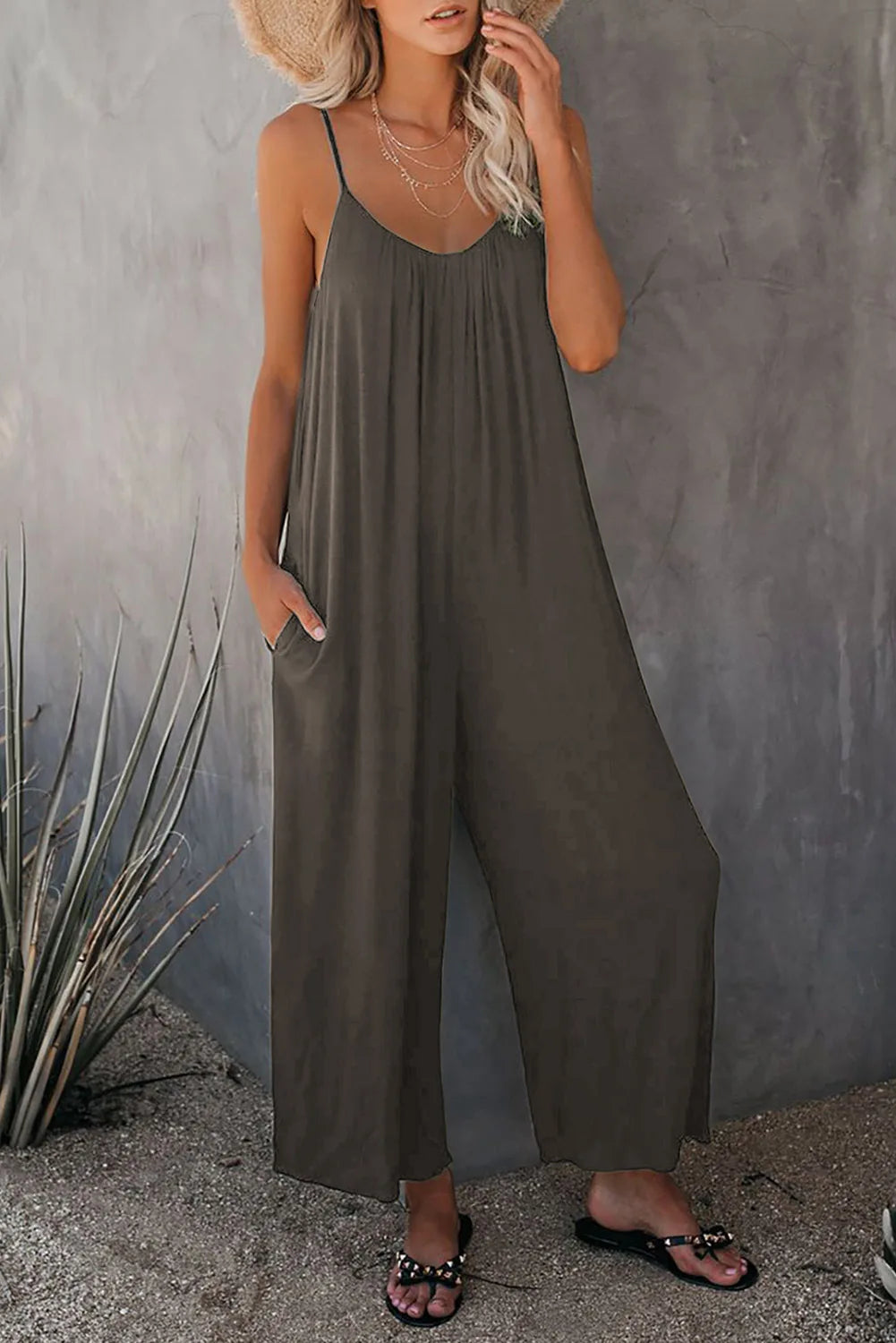 Casual Pocket Jumpsuit, Boho Suspender jumpsuit, Summer Garden outfit - The Witchy Gypsy