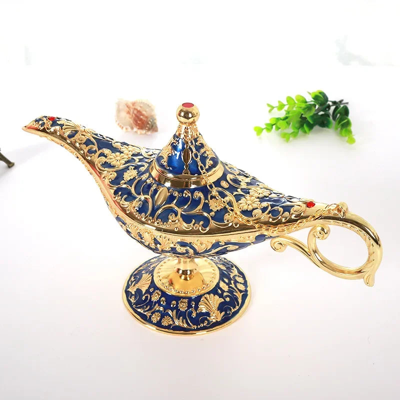 Bohemian Vintage Legend Aladdin Lamp Incense Burner, Antique Fairy table lamp