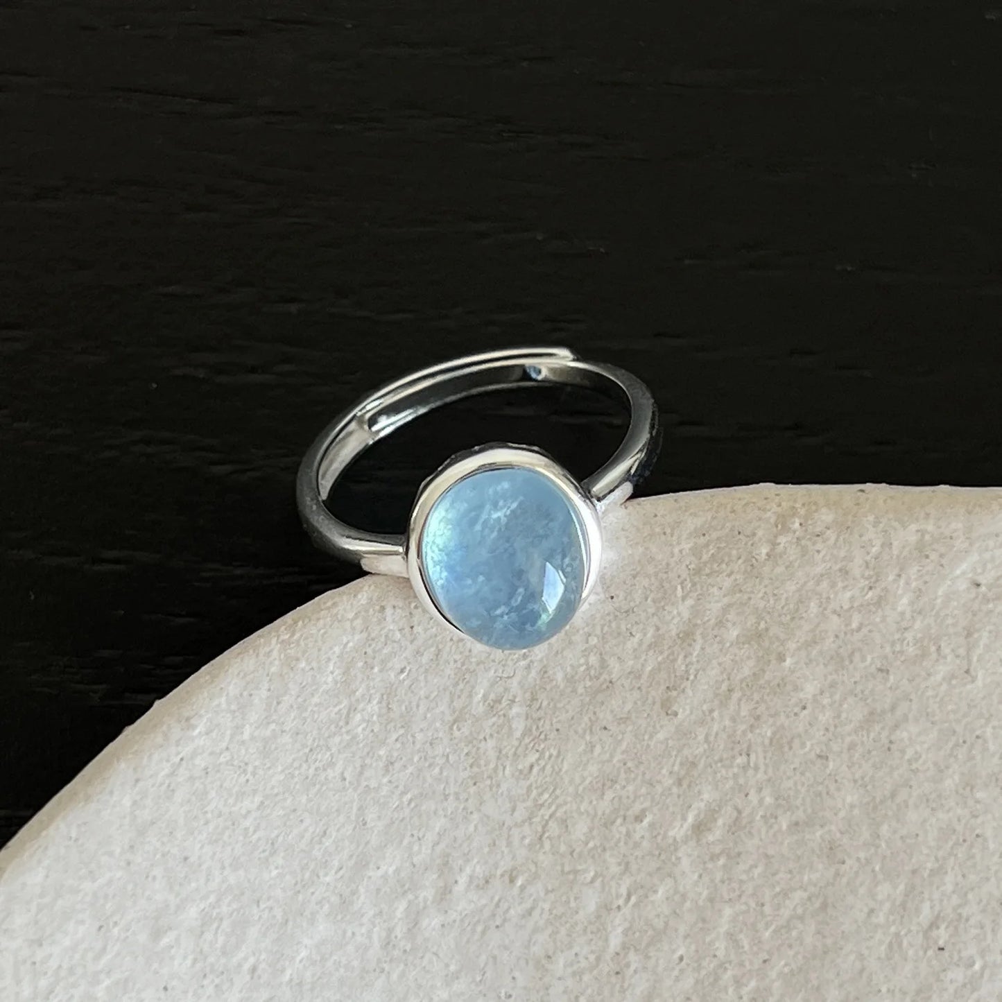 925 Silver Boho Ring, Blue Crystal Turquoise Ring - The Witchy Gypsy