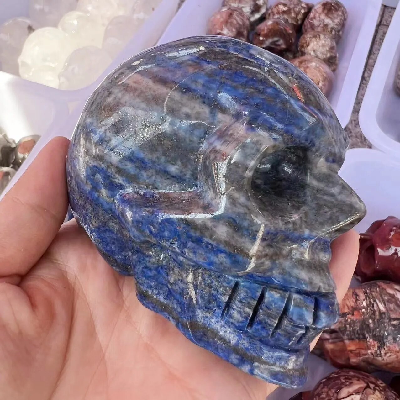 Natural lapis lazuli Skull - The Witchy Gypsy