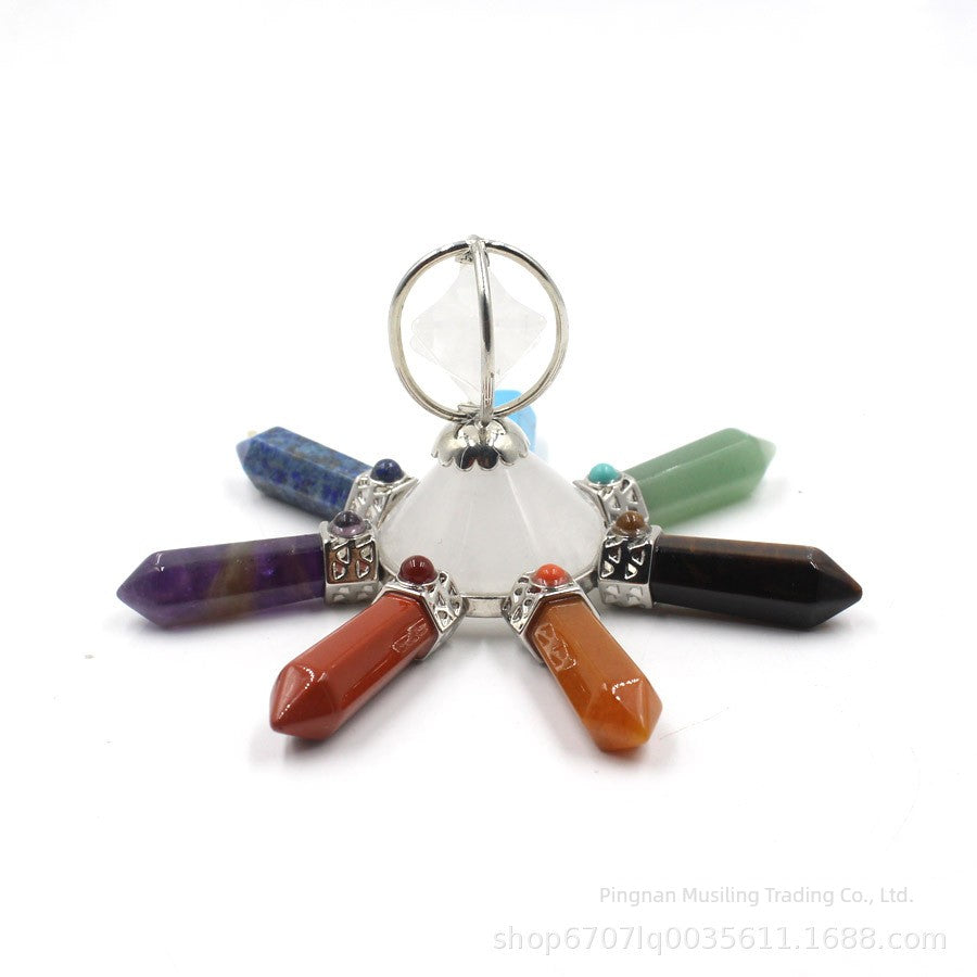 7 Stone Crystal Generator, Chakra Stones, Reiki Accessories- The Witchy Gypsy