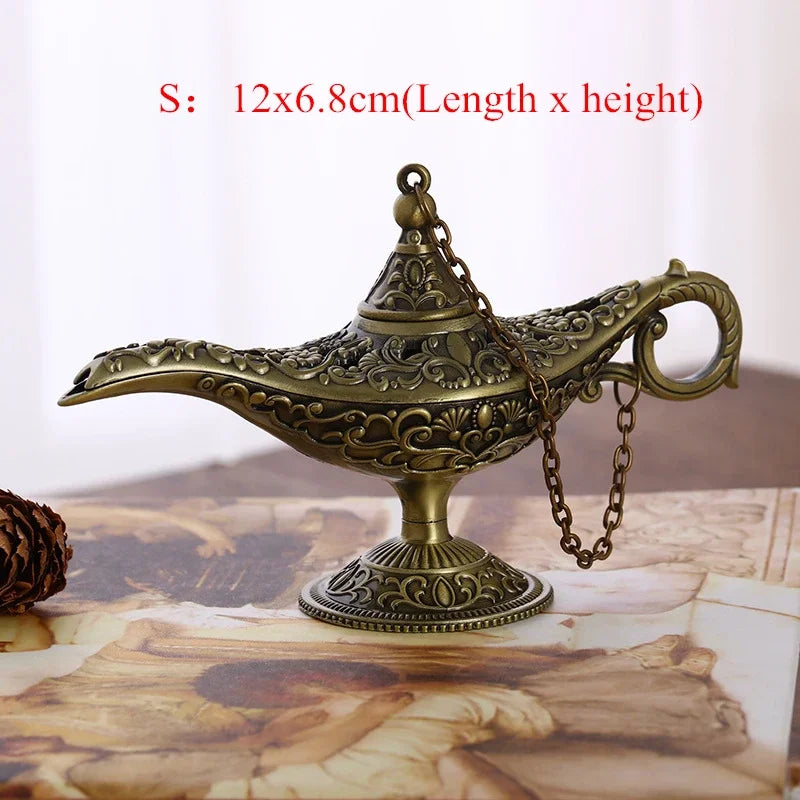 Bohemian Vintage Legend Aladdin Lamp Incense Burner, Antique Fairy table lamp