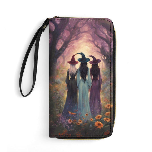 Sisterhood of the Witches Leather Wallet with Wristlet Strap