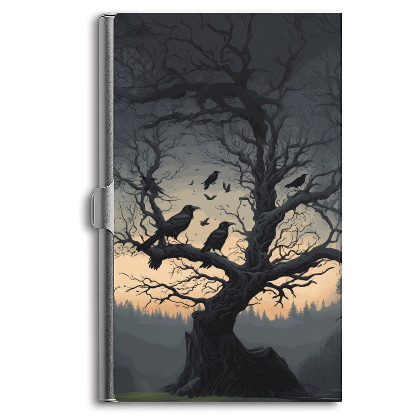 Spooky Murder of Crows Business Card Holder, Crowcore, Gothic Gift