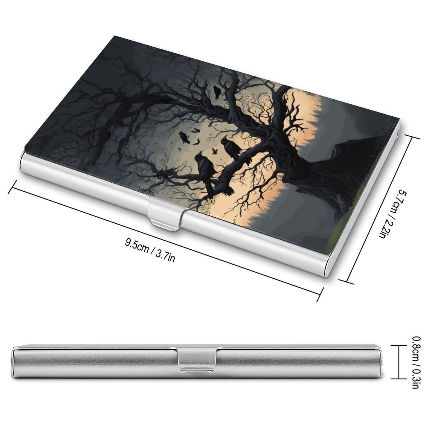 Spooky Murder of Crows Business Card Holder, Crowcore, Gothic Gift