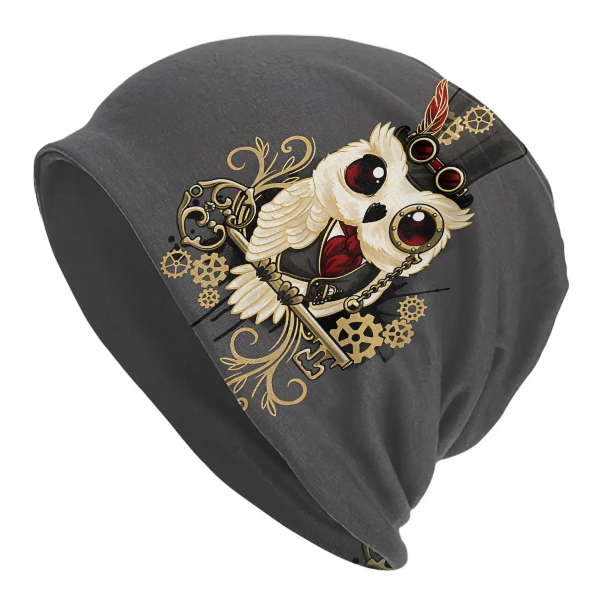 Steampunk Owl Beanie, Cute Owl Skullies