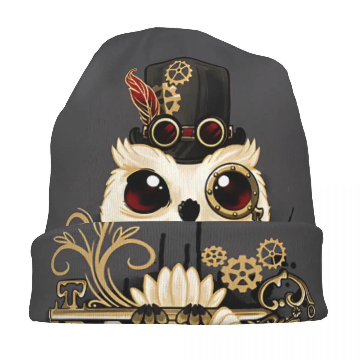 Steampunk Owl Beanie, Cute Owl Skullies