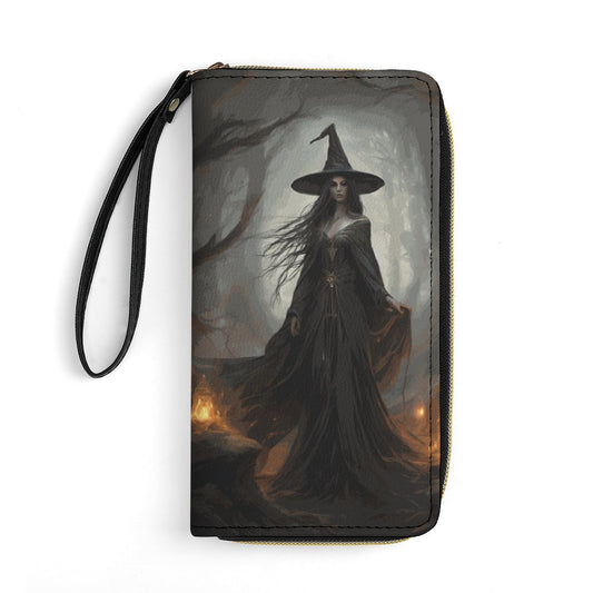 The Witch Leather Wallet with Wristlet Strap, Witchy Gifts