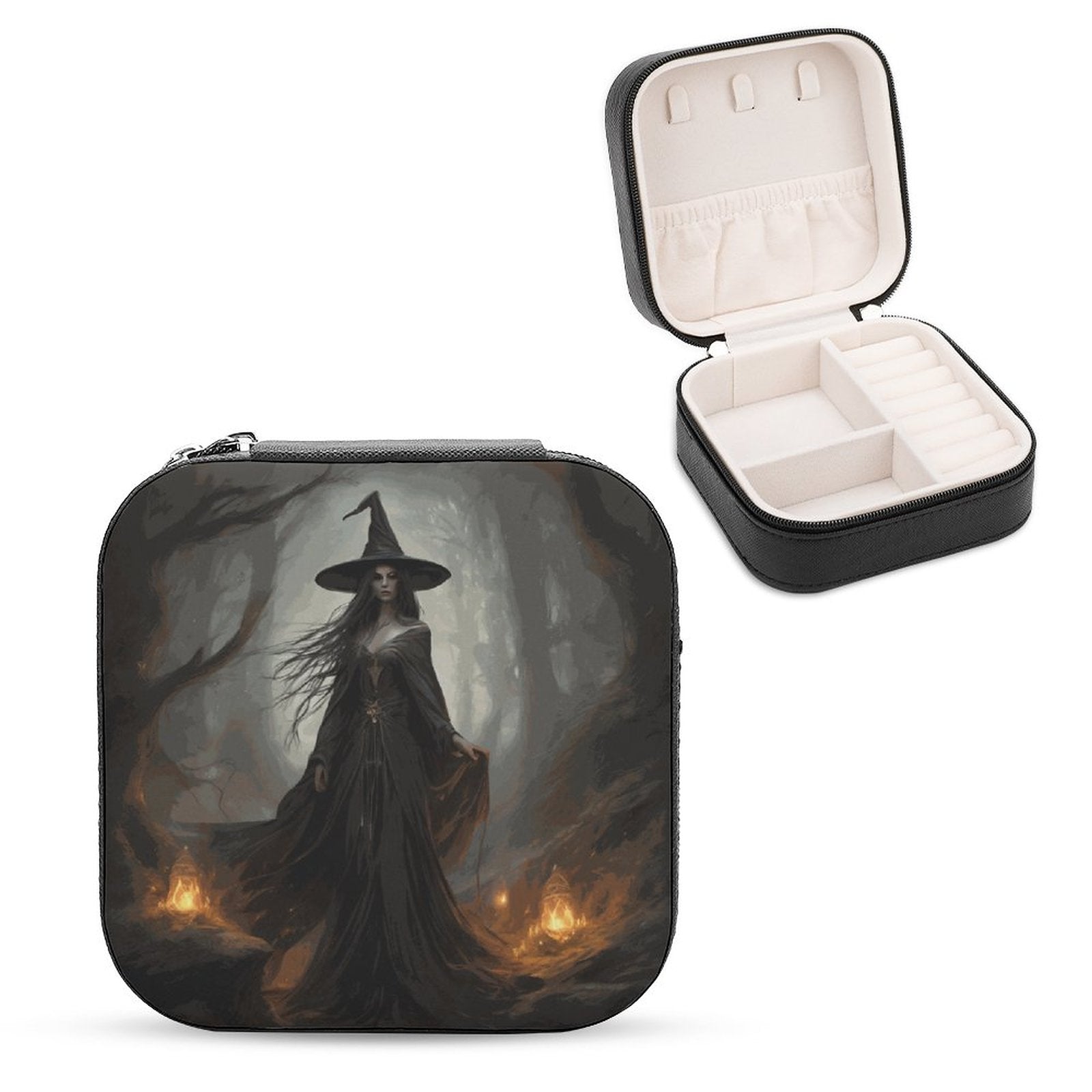 The Witch Portable Stackers Jewellery Box, Whimsical Woodland Witch Decorative Stash box