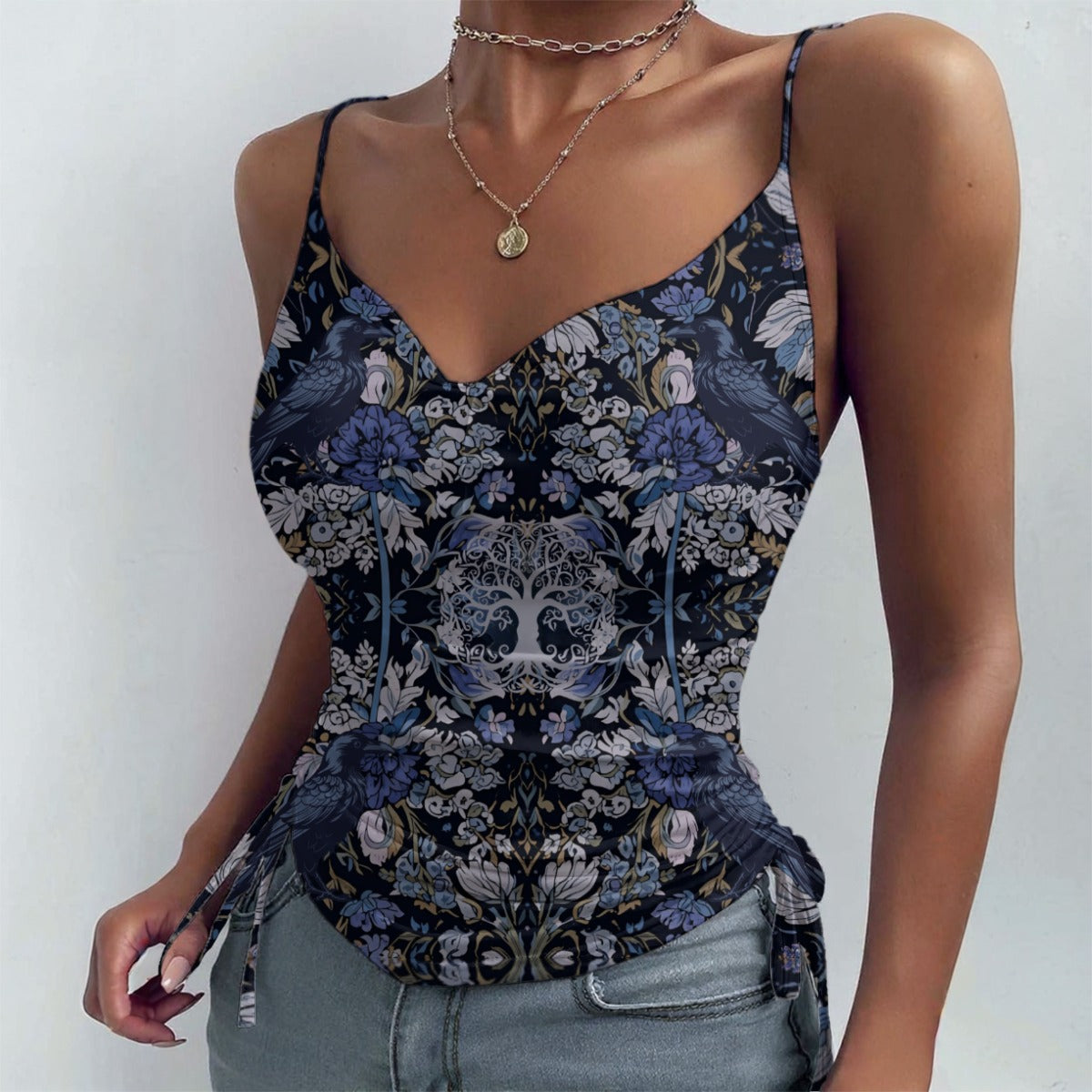 Tree of Life Drawstring Camisole - William Morris Inspired