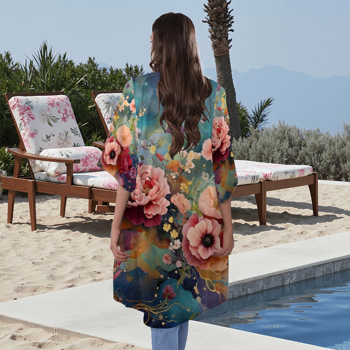 Victorian Roses Pant Set with Cover-Up: Boho Festival Outfit