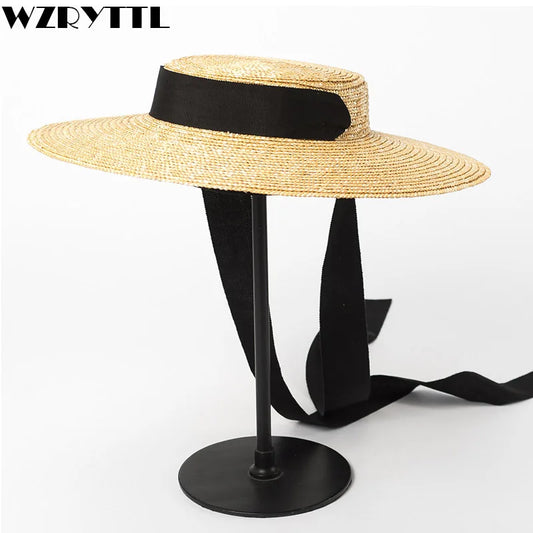 Wide Brim Boater Hat, Summer Kentucky Derby Hat 