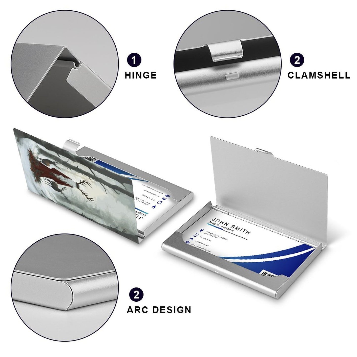 Winter Yule Forest Business Card Holder: Elen of the Ways Pagan Wiccan Gift