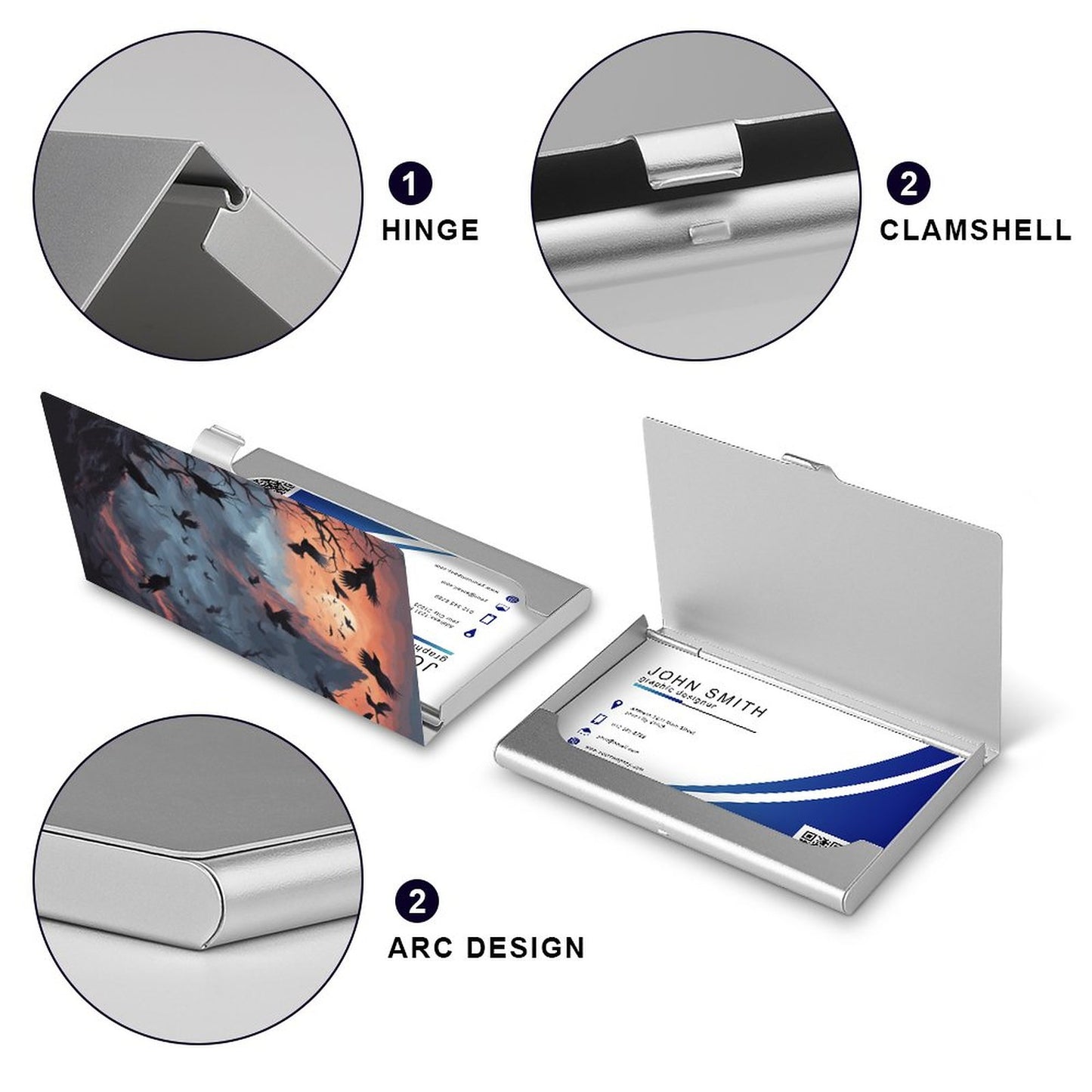 Witchy Raven Business Card Holder: Gothic Twilight Crows Pagan Gift