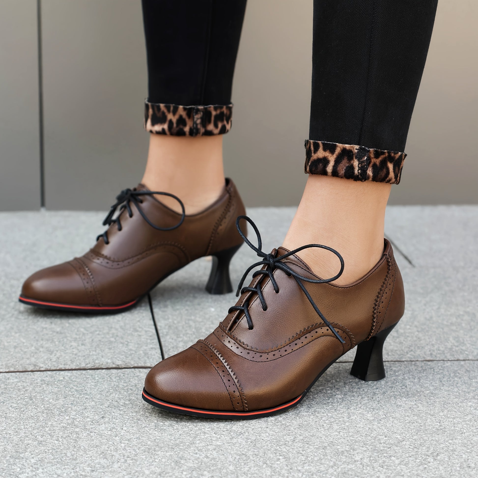 Women's Witchy Solid Color High Heels, Fashionable Lace Up Dress Pumps
