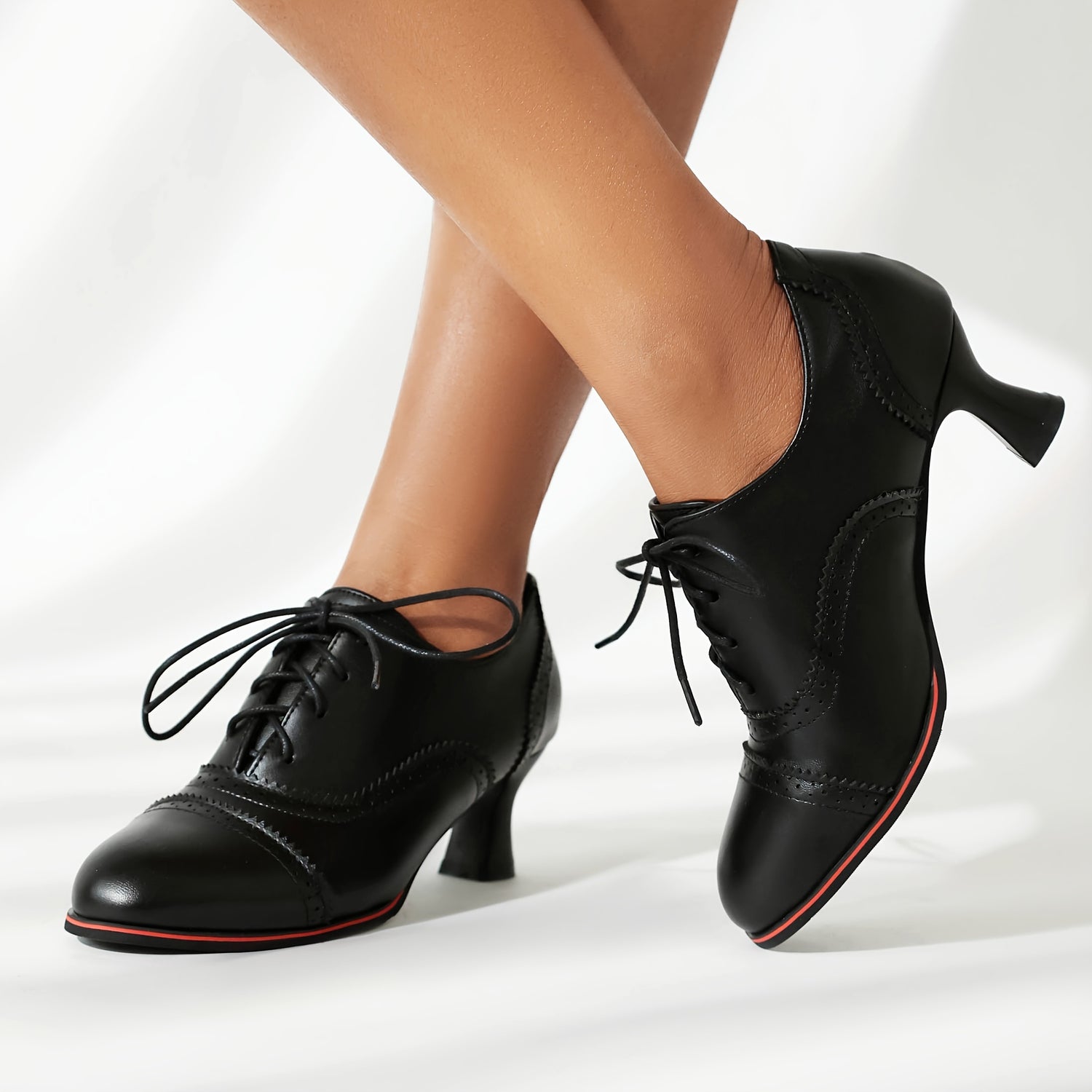 Women's Witchy Solid Color High Heels, Fashionable Lace Up Dress Pumps