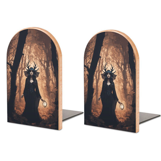 Forest Witch Wood Bookends (Set of 2)