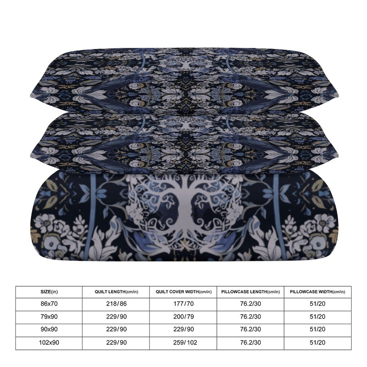 Tree of Life 3-Piece Bedding Set-90"x90"/ 229x229cm (Dual-sided Printing)