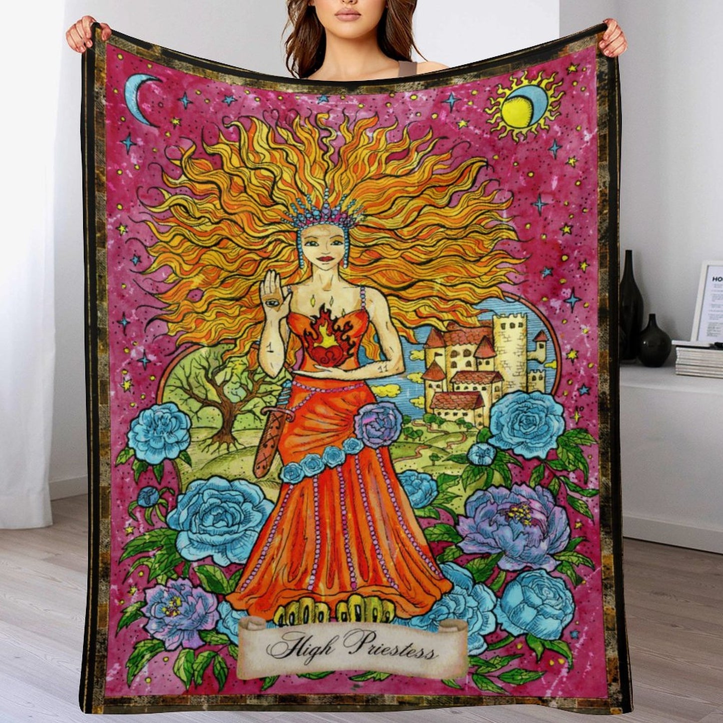 The High Priestess 280gsm Flannel Blanket-60"x80" (Dual-sided Printing)