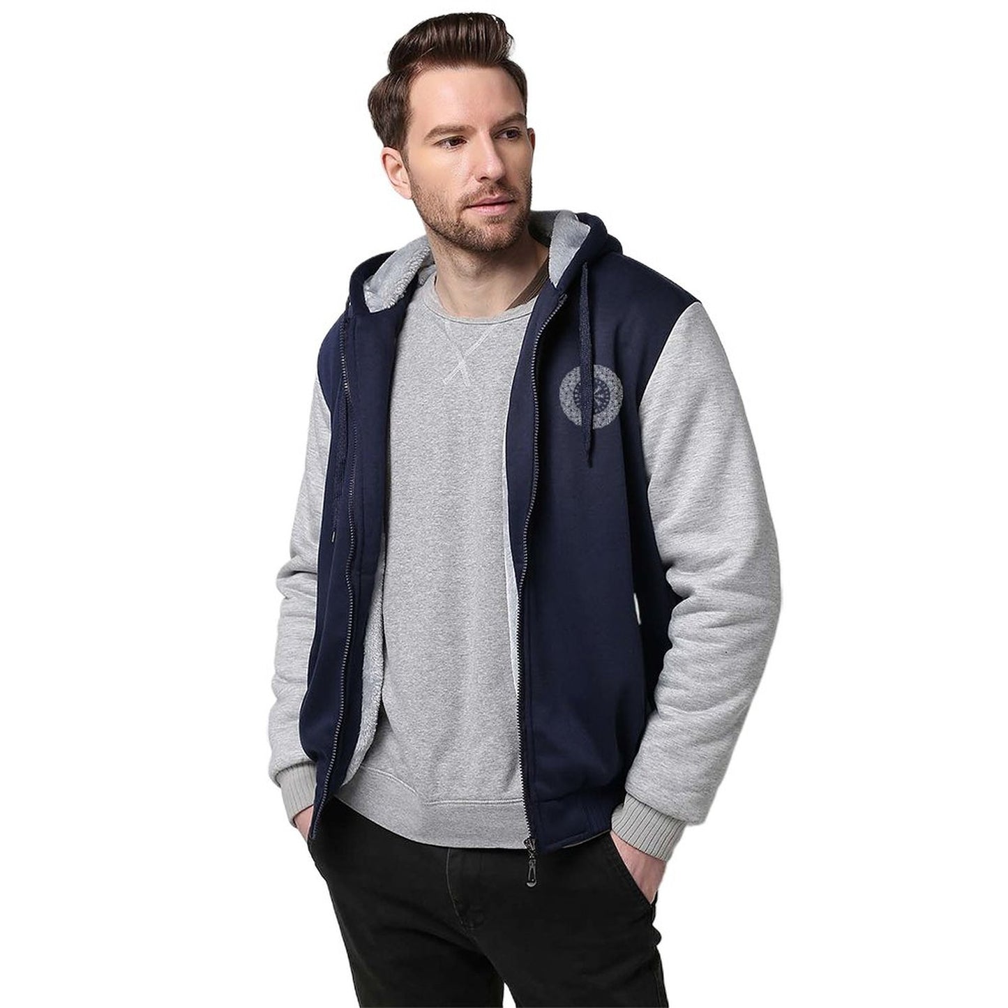 Vahalla 260gsm Men’s Plush Full Zip Hoodie (Partial Printing)