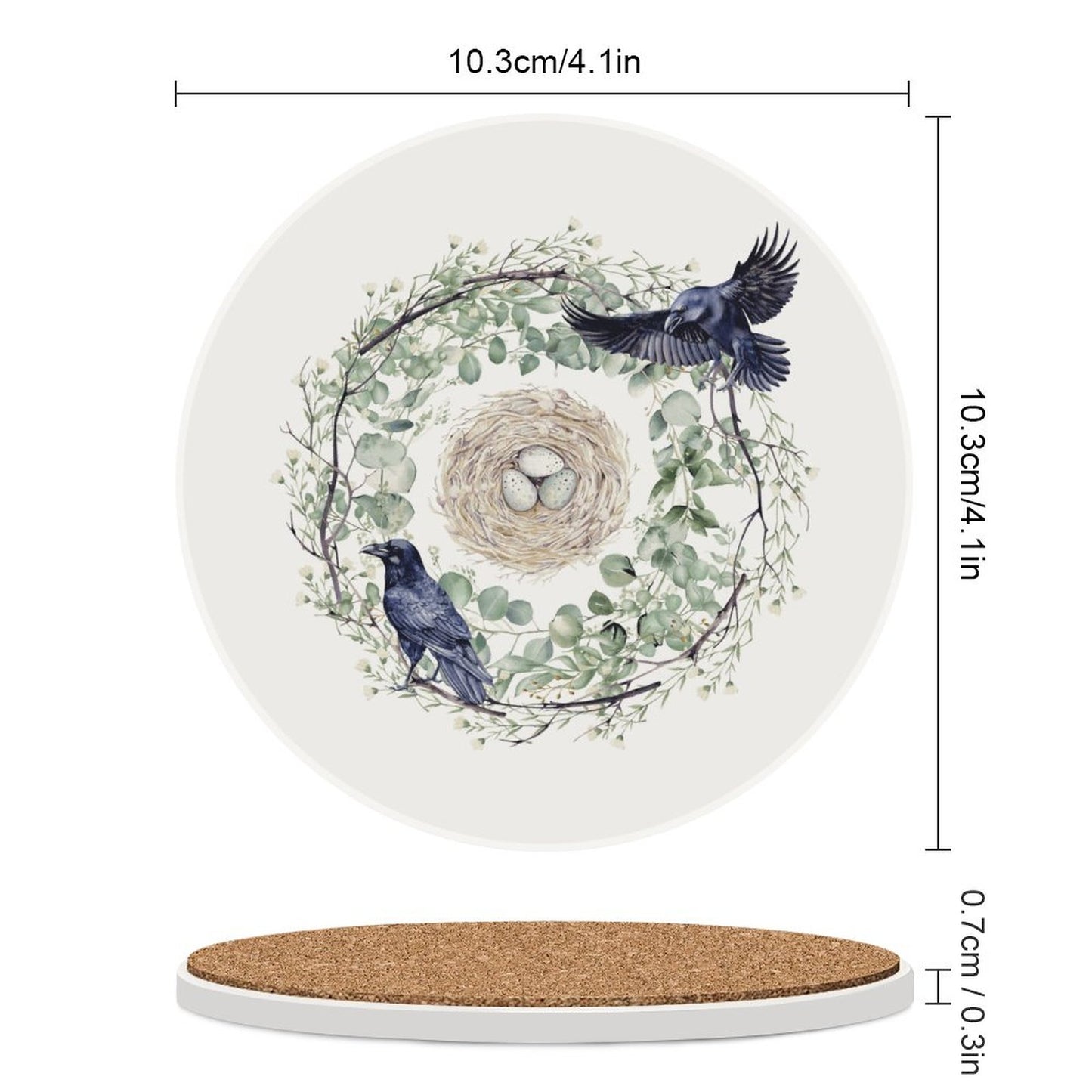 Crows Nest Round Ceramic Coaster