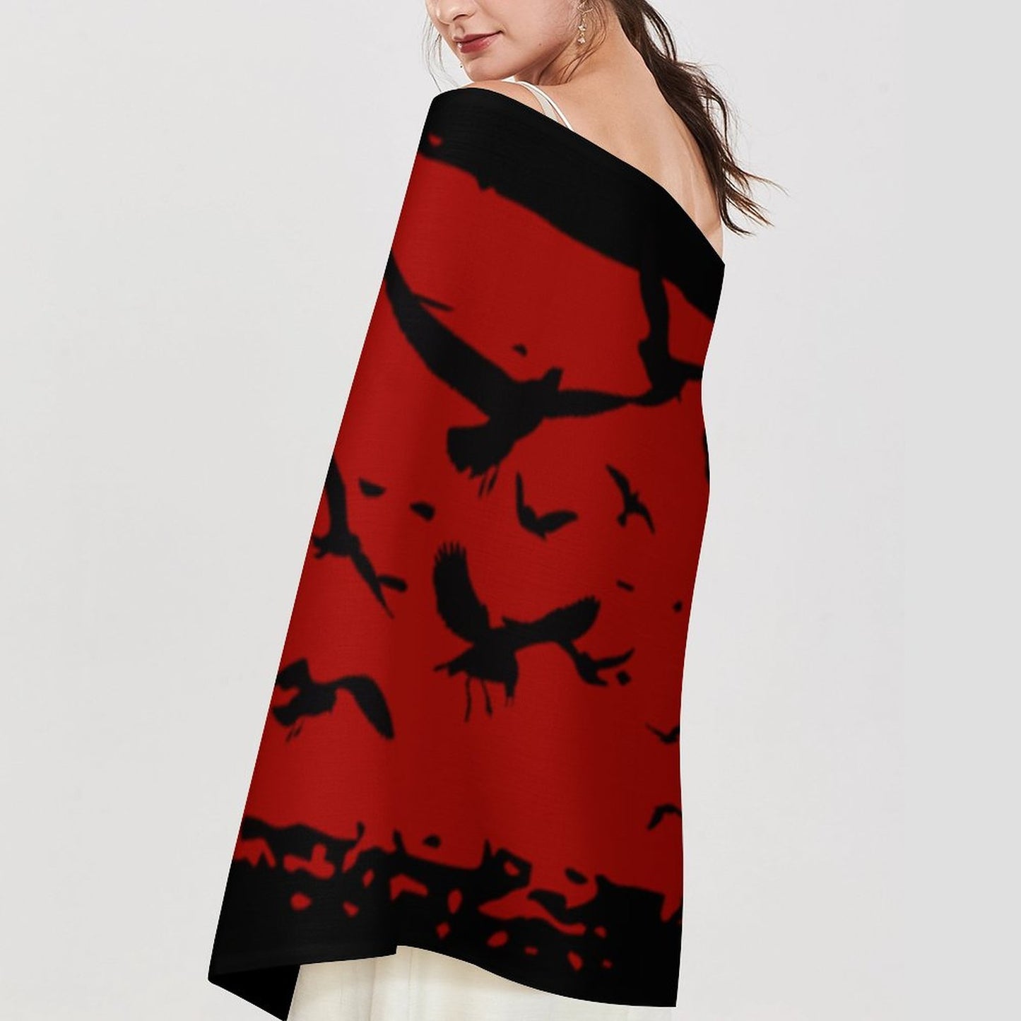 Murder of Crows Siren Tassel Scarf (All-Over Printing)