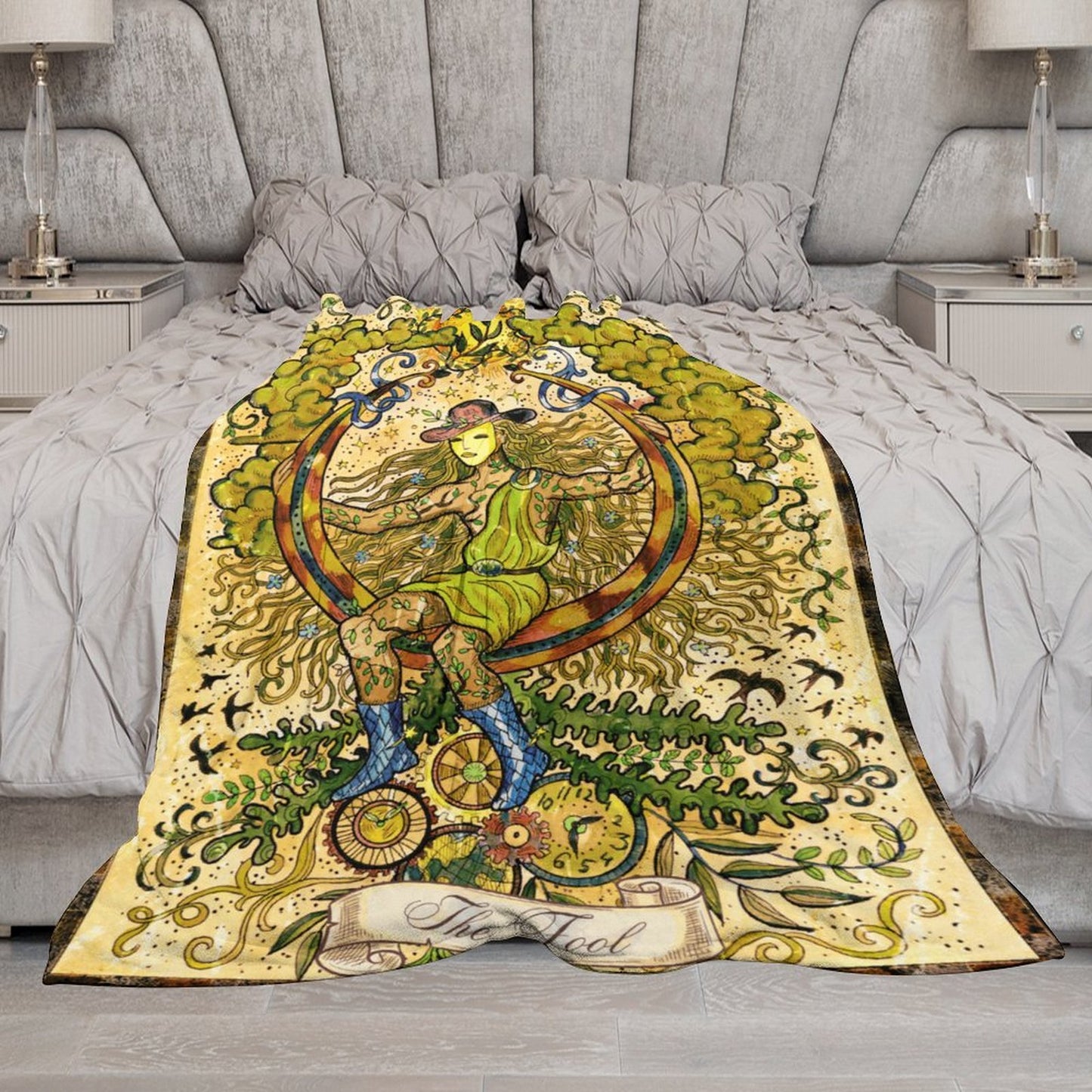 the Fool Tarot 280gsm Flannel Blanket-60"x80" (Dual-sided Printing)