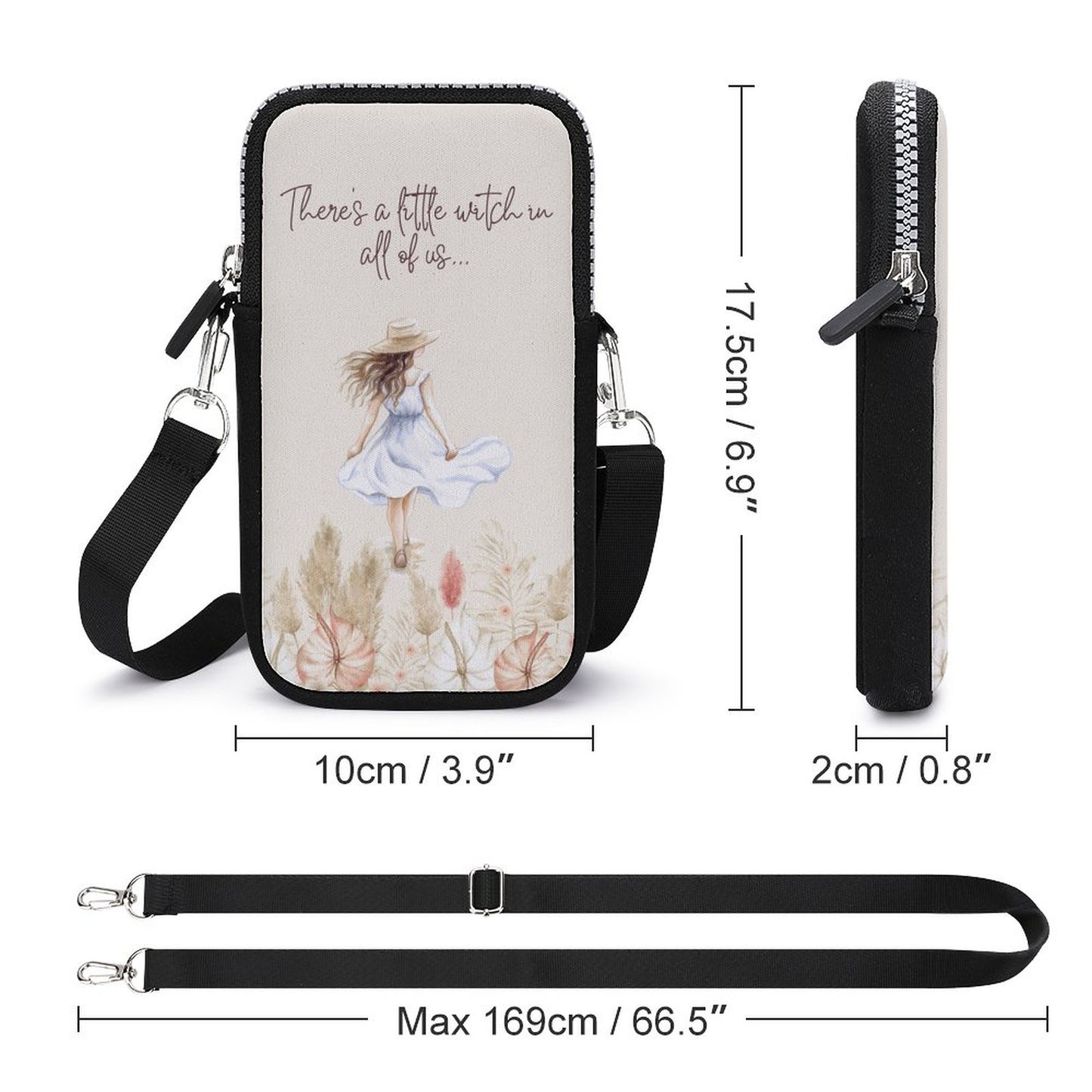 Boho Girl Cell Phone Crossbody Pouch