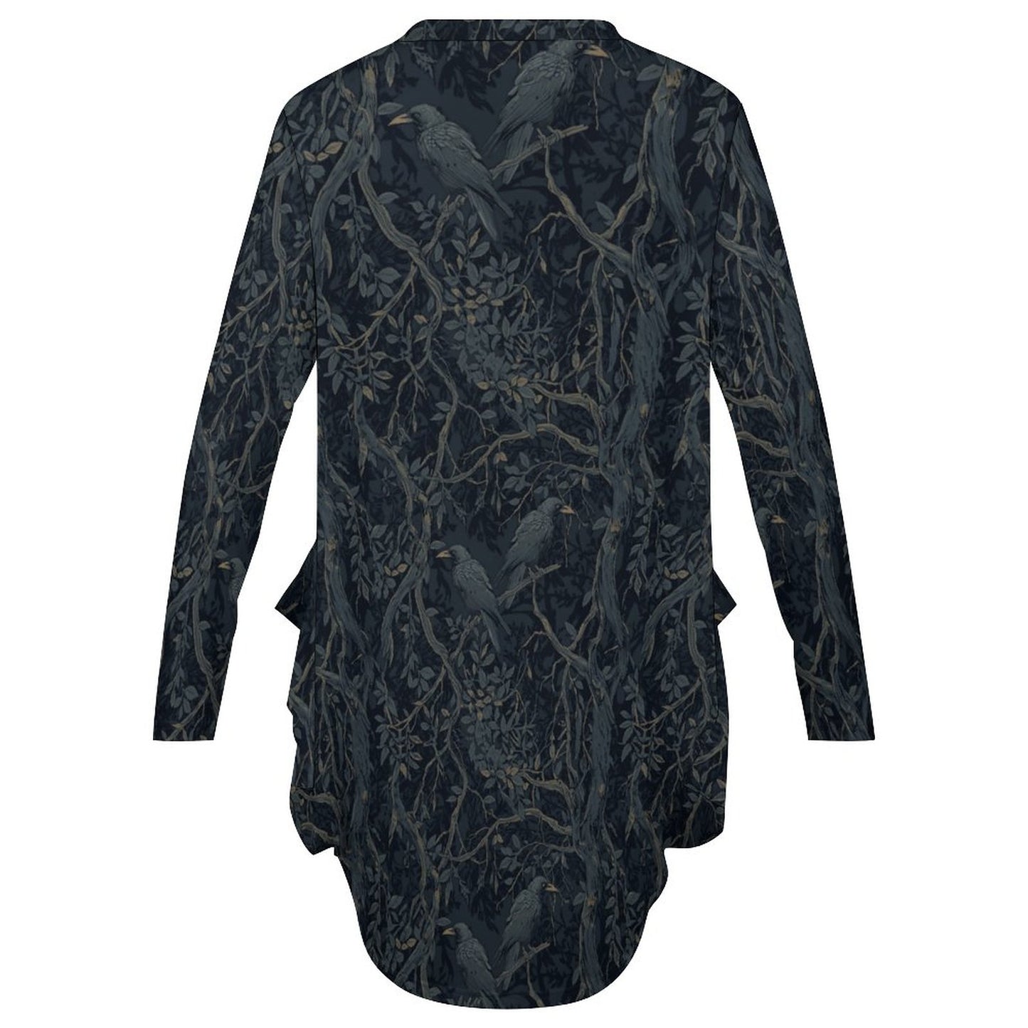 Loose Long-sleeve Dress with Pockets (All-Over Printing)