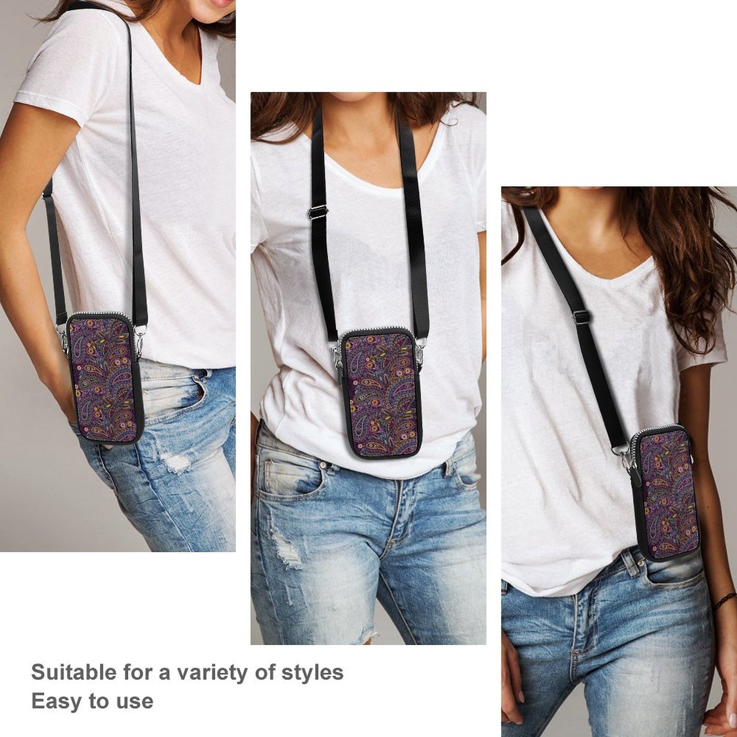 Paisley Passion Cell Phone Crossbody Pouch