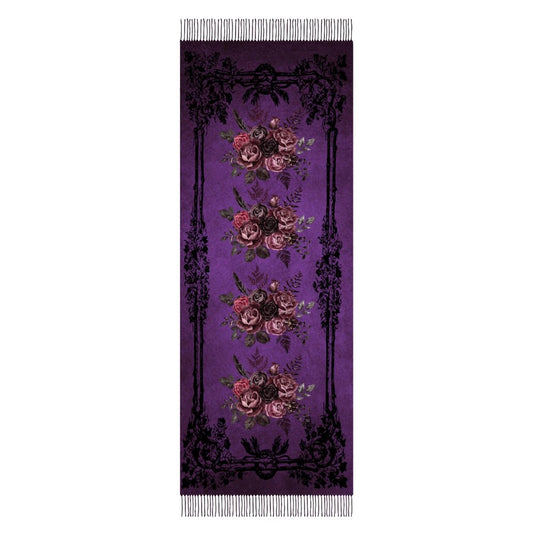 Gothic Roses Cashmere-like Tassel Scarf (All-Over Printing)