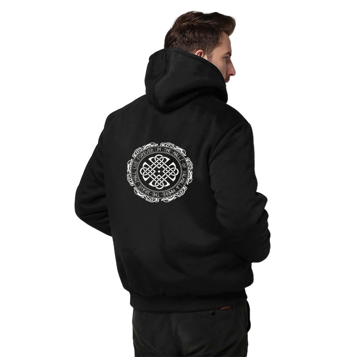 Vahalla 260gsm Men’s Plush Full Zip Hoodie (Partial Printing)