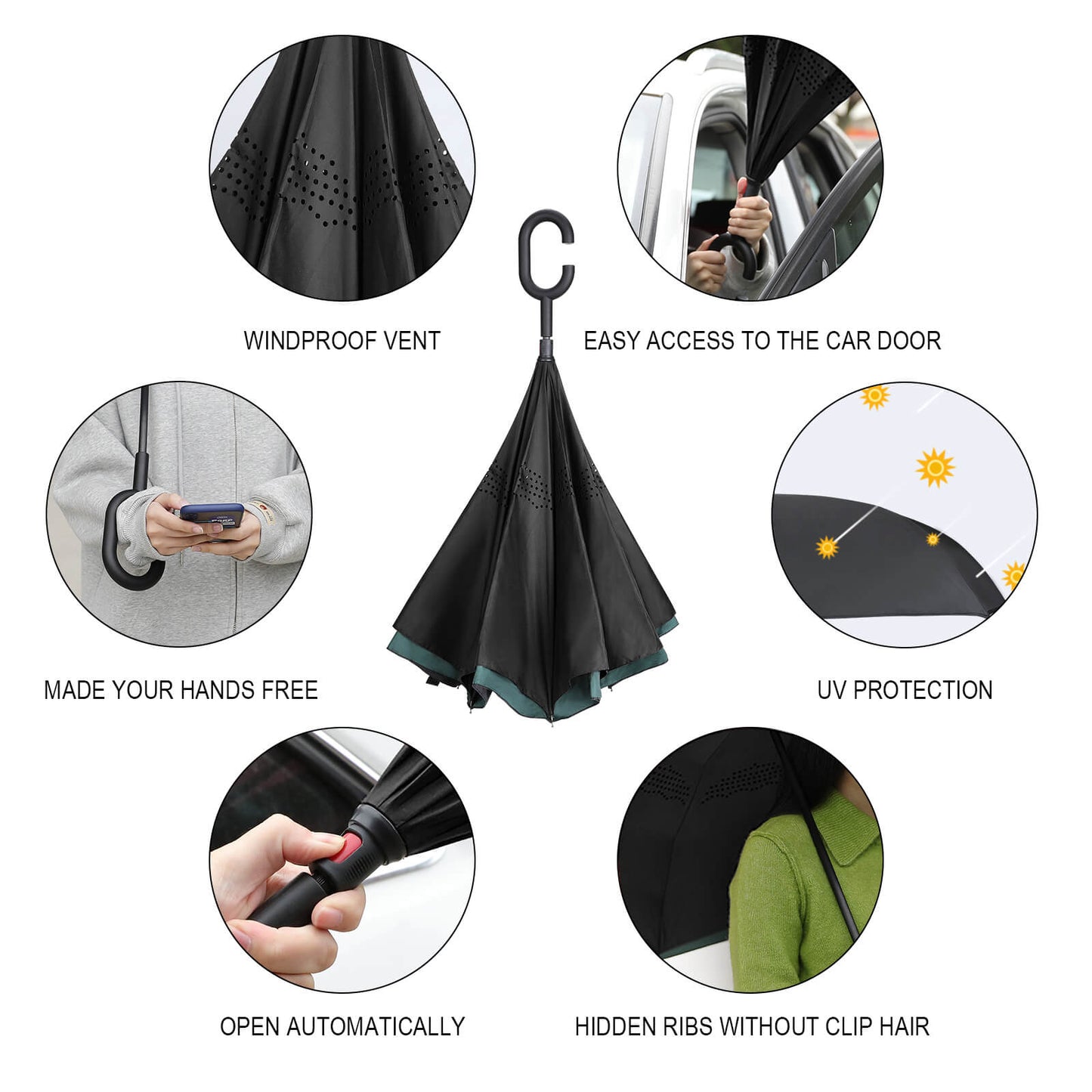 The Witch Autumn Car Reverse Umbrella