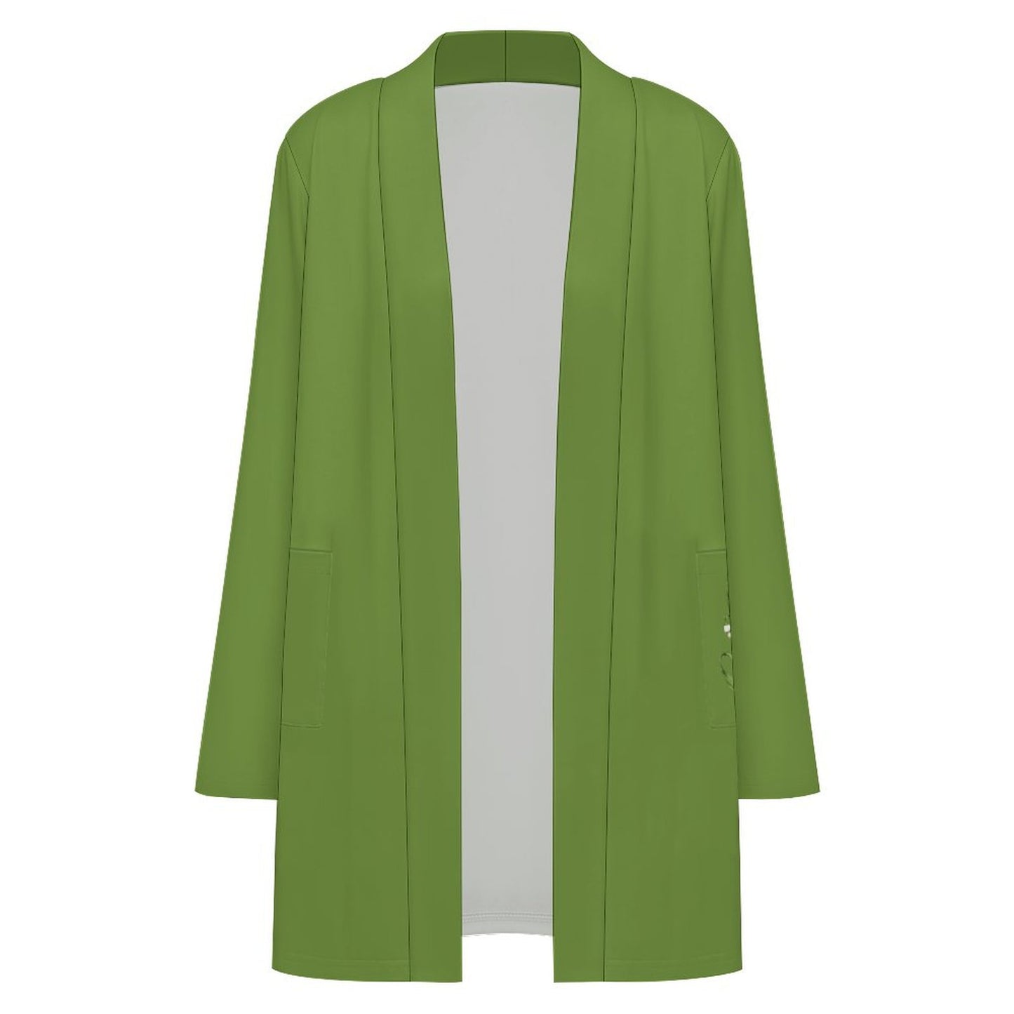 Lily of the Valley Green 180gsm Women's Long Sleeve Cardigan With Pockets(All-Over Printing)