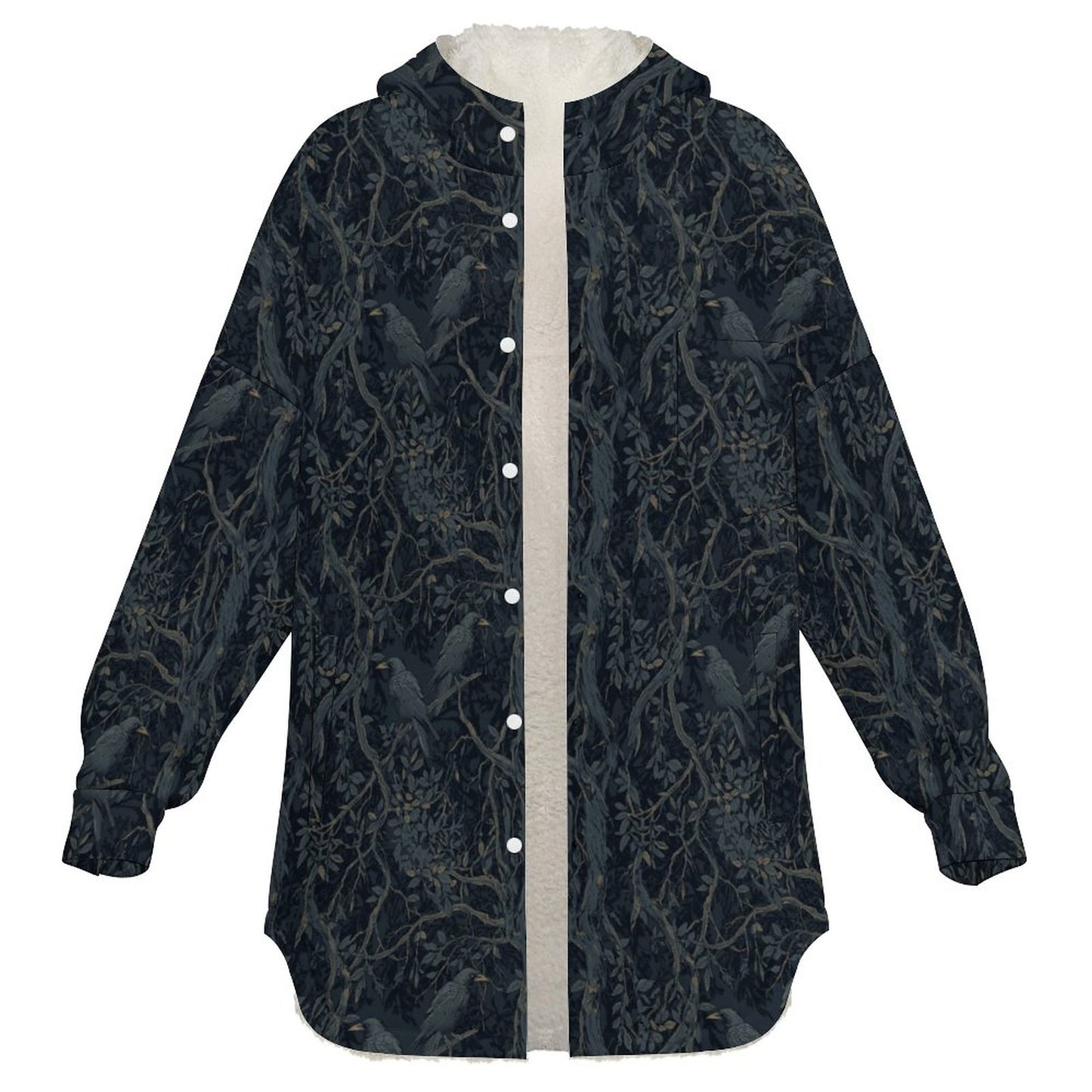 Willian Morris Inspired Crow Double-Layer Hooded Top - Gothic Apparel