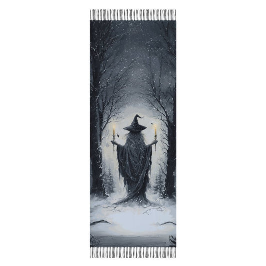 Winter Witch Cashmere-like Tassel Scarf (All-Over Printing)