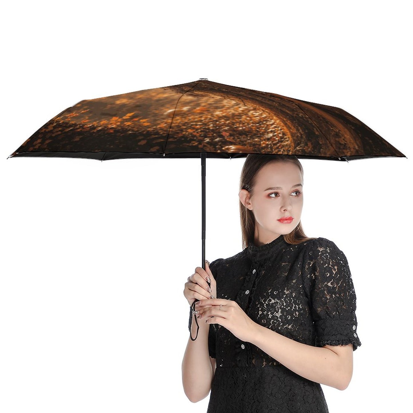 Elen of the Way Autumn Tri-fold Automatic Umbrella