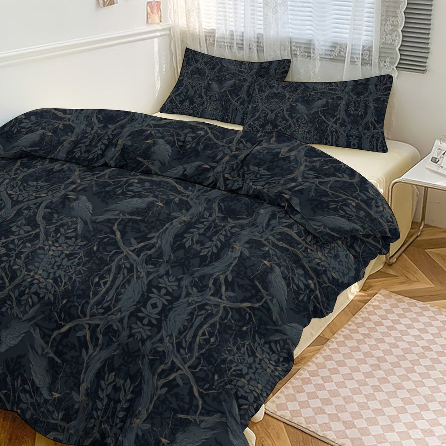 William Morris Inspired 3-Piece Bedding Set-90"x90"/ 229x229cm (Dual-sided Printing)