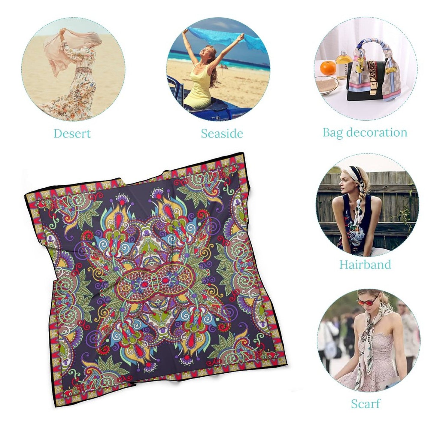 Boho Paisley Fun Women's Scarf, a fabulous explosion of multicolored fun pattern!