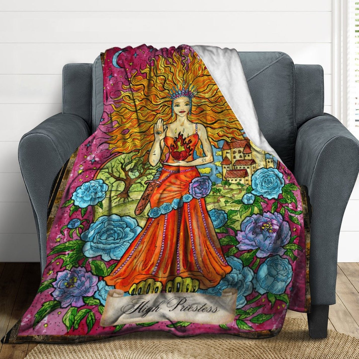 The High Priestess 250gsm Vintage Flannel Blanket-50"x60"