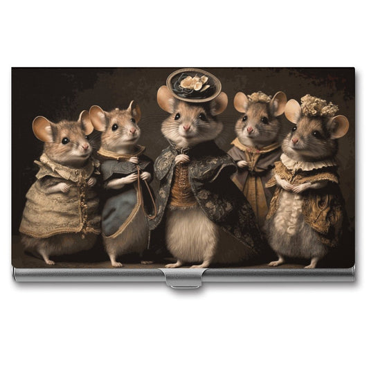 Victorian Mouse Family Business Card Holder