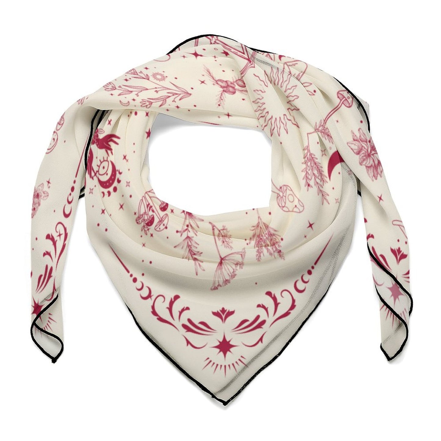 Witchy Herbs in Red Women's Scarf NZ215