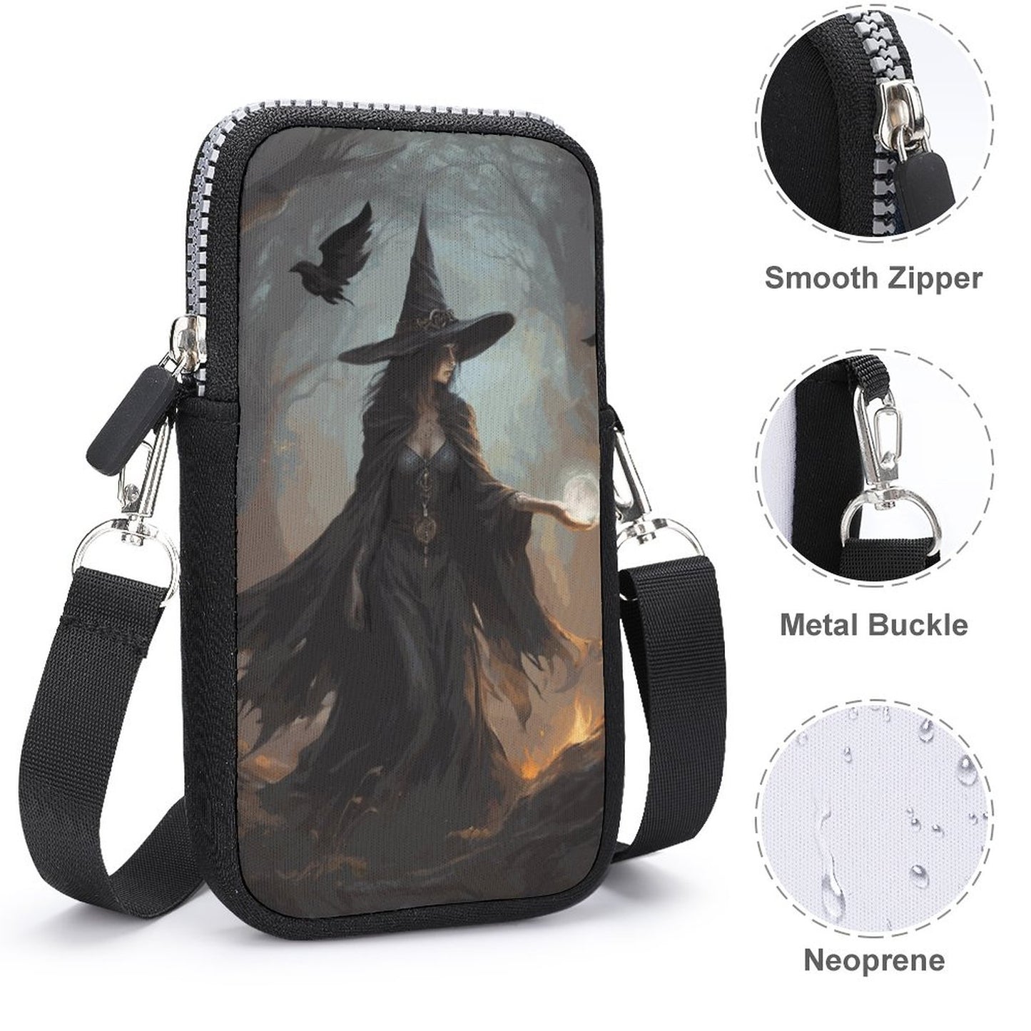 Mystical Witch Cell Phone Crossbody Pouch