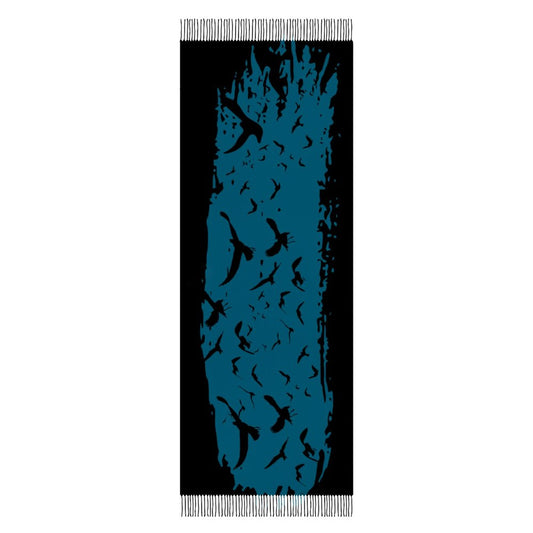 Lyons Blue Cashmere-like Tassel Scarf (All-Over Printing)