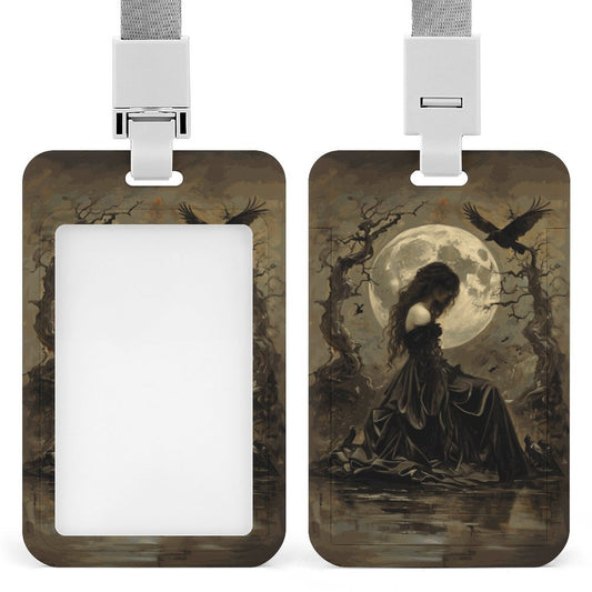 Celtic Goddess Morrigan Vertical ID Badge Holder