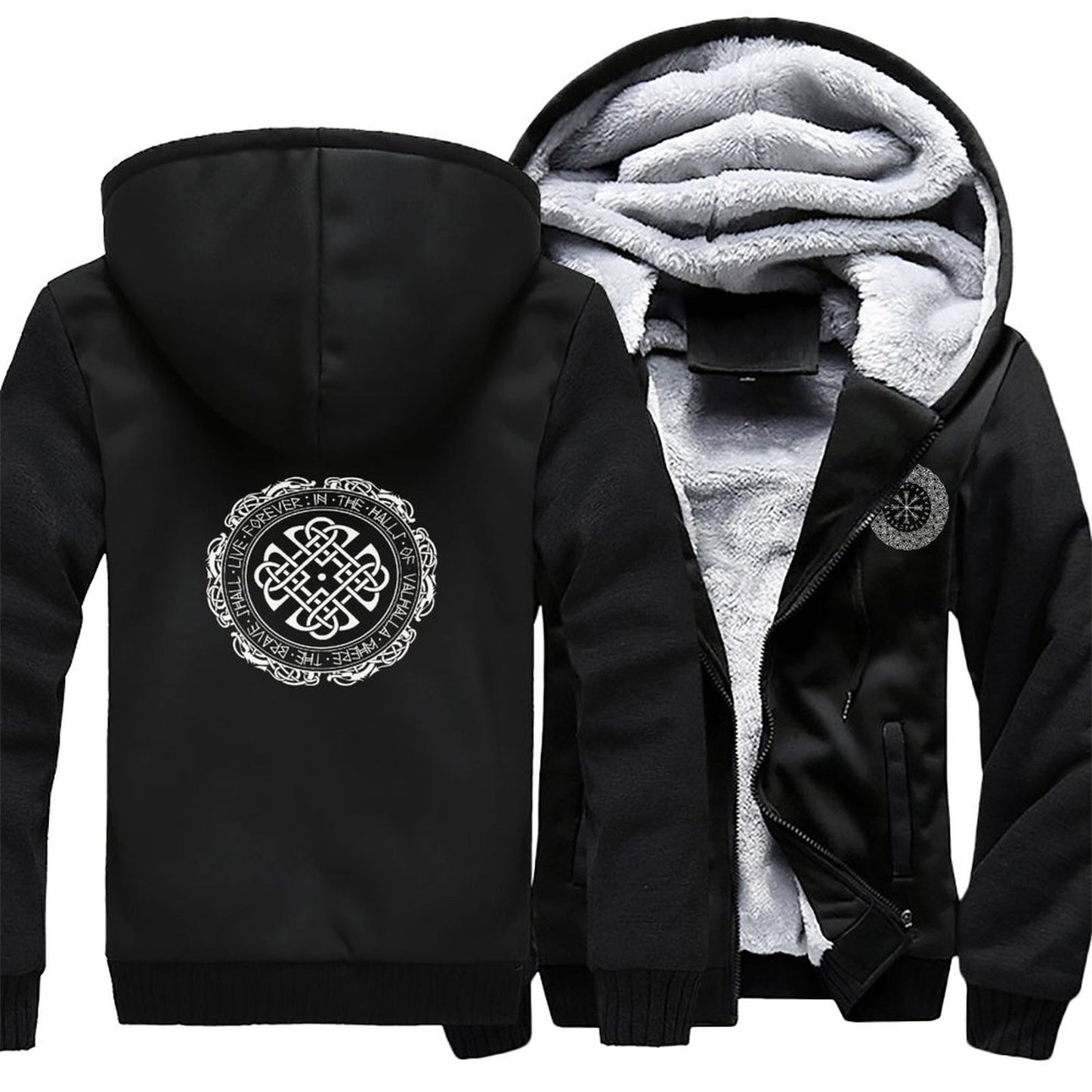 Vahalla 260gsm Men’s Plush Full Zip Hoodie (Partial Printing)