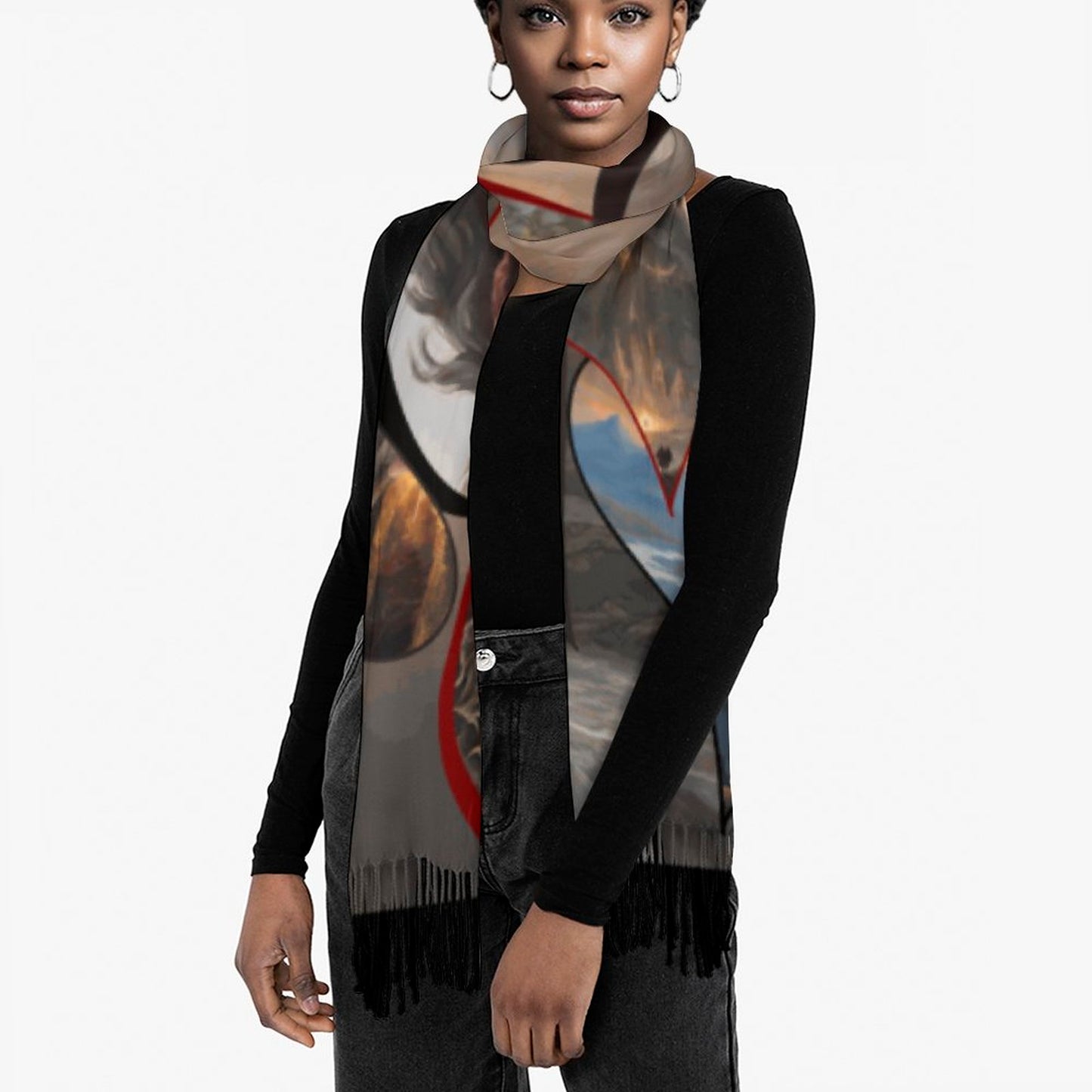 Elden Ring Valentine Cashmere-like Tassel Scarf (All-Over Printing)