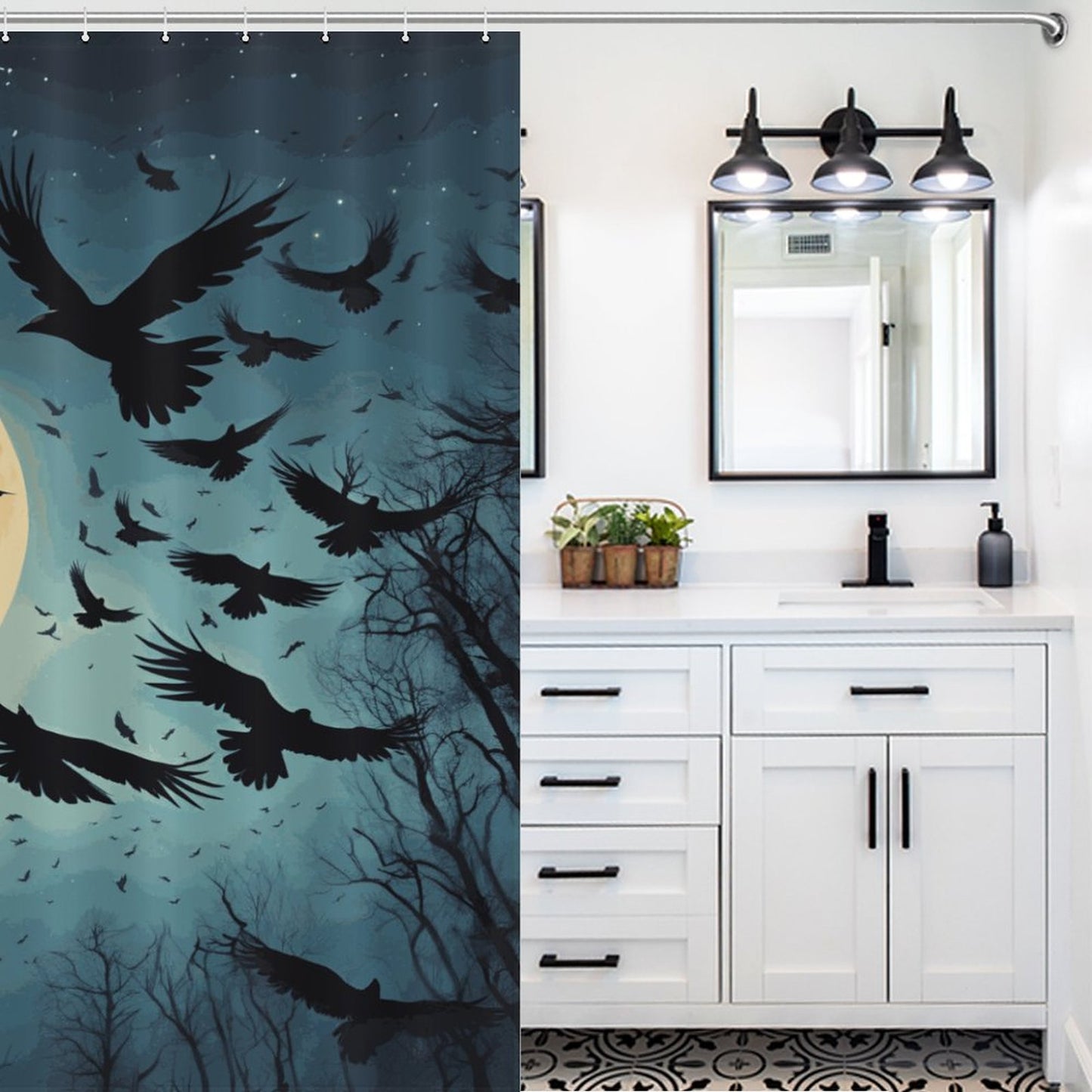 Flower Shower Curtain-66x72Inch (168x183cm)