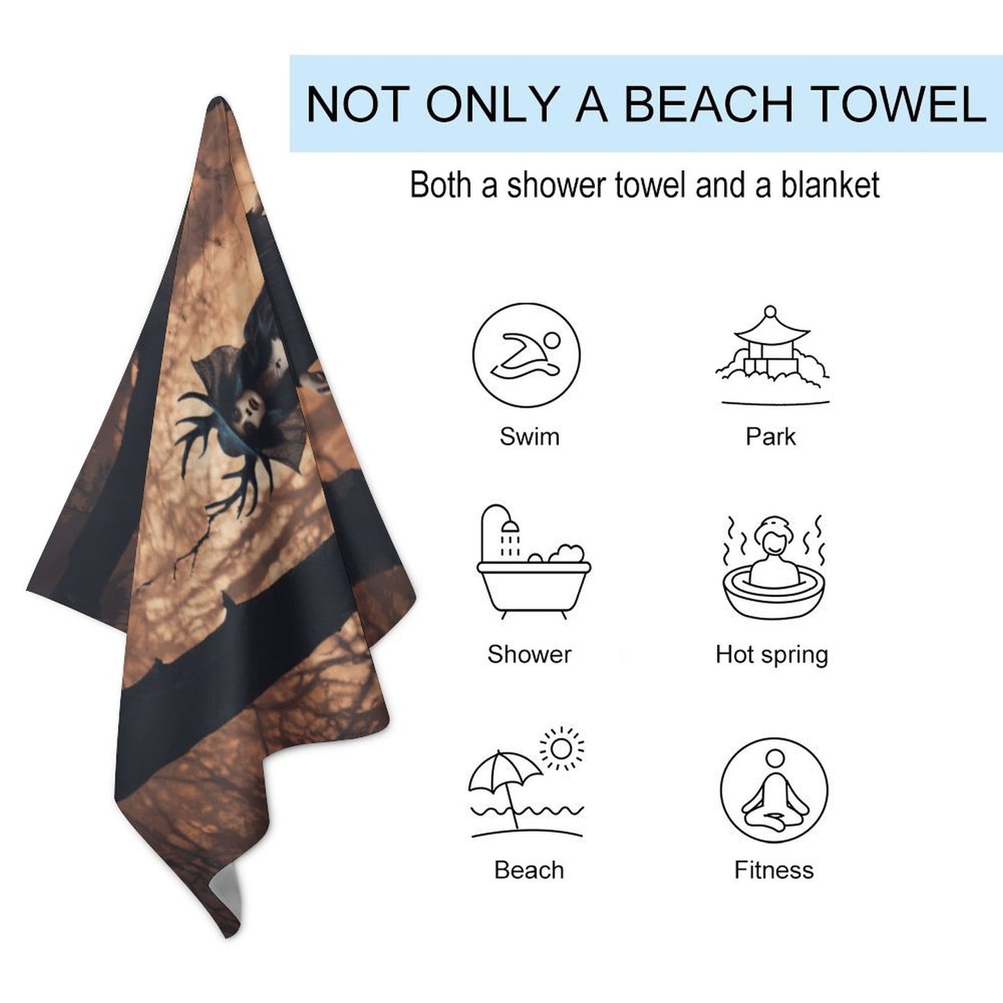 Forest Witch Beach Towel for Adults (All-Over Printing)